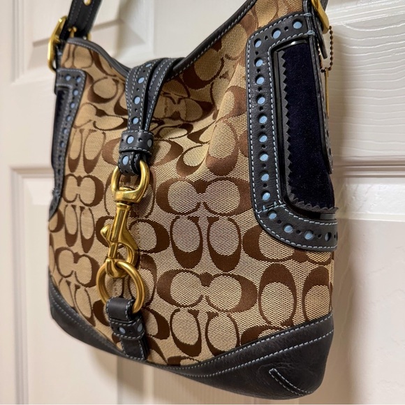 Coach Legacy Perforated Leather Signature Canvas Hobo Vintage Y2K - Picture 5 of 15